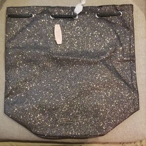 Victoria Secret Black Glitter Backpack Tote